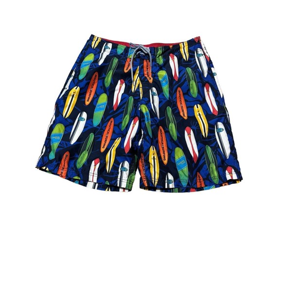 Nautica Men's 36W Swim Trunks Board Shorts Surfboard Pattern Inside&Out Pockets - Picture 1 of 12